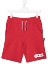 Gcds Teen Logo-print Jersey Shorts In Red
