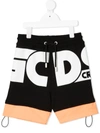 Gcds Logo-print Drawstring Shorts In Black