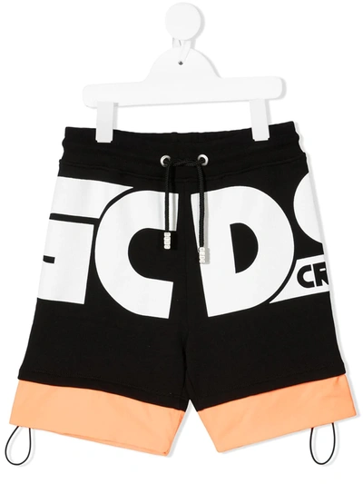 GCDS LOGO-PRINT COTTON SHORTS