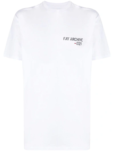 Fay Logo Print Jersey T-shirt In White