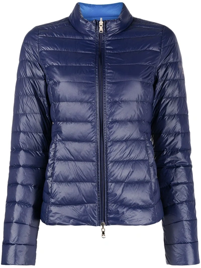 Patrizia Pepe Reversible Quilted Down Jacket In Blue