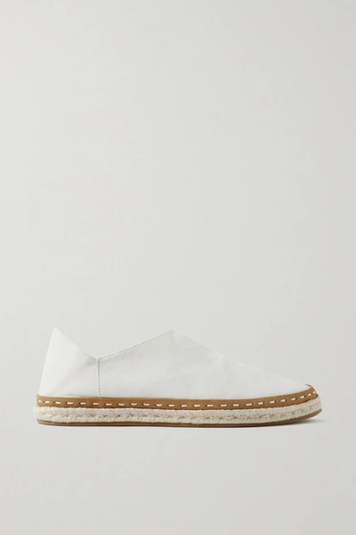 Rag & Bone Canyon Leather Collapsible-heel Espadrilles In White