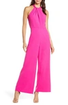 JULIA JORDAN HALTER WIDE LEG JUMPSUIT,889648375899