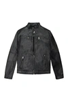 X-ray Kids' Faux Leather Casual Motorcycle Jacket In Black