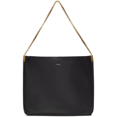 Saint Laurent Suzanne Medium Leather Tote In Black