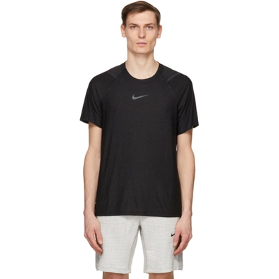 Nike Pro Mélange Jersey T-shirt In Black