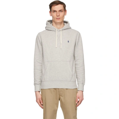 Polo Ralph Lauren Embroidered Logo Hoodie In Grey