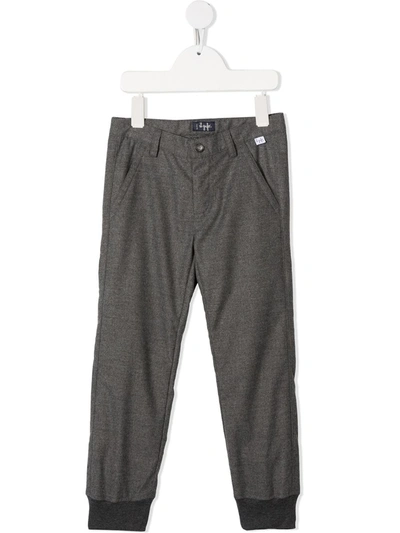 Il Gufo Kids' Tapered Ribbed-cuff Trousers In Grey