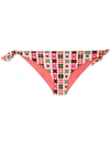 La Doublej Bow Brief Reversible Bikini Bottoms In Red