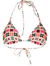 LA DOUBLEJ GEOMETRIC TRIANGLE BIKINI TOP