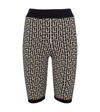 Balmain Monogram Jacquard Zipped Cycling Shorts In Black