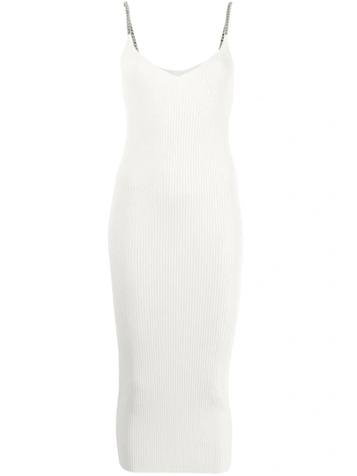 N°21 Chain Link-trim Rib-knit Dress In White