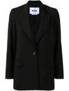 Msgm Single-breasted Peaked Lapels Blazer In Black