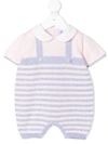 Siola Striped Short-sleeve Rompers In 紫色