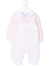 Siola Striped Knitted Romper In Pink