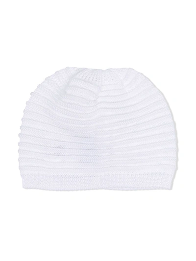 Siola Babies' Cotton Ribbed Knit Cap In White