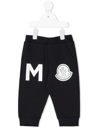 Moncler Babies' Logo-patch Cotton Track Trousers In Navy