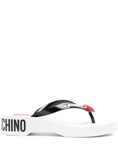 Love Moschino Logo Print Flip-flops In White