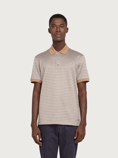 Ferragamo Short Sleeved Polo In Beige