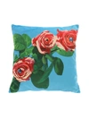 Seletti Toiletpaper Roses Cushion In Blue