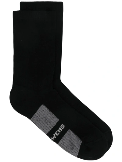 Rick Owens Stitched Logo Socks In Black