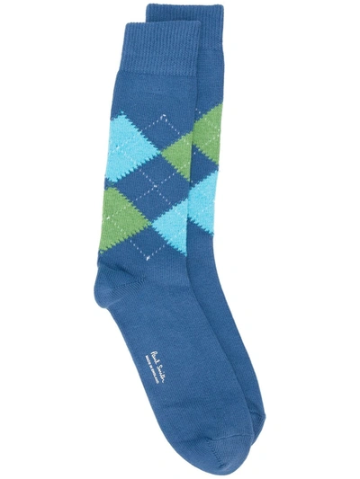 Paul Smith Argyle Socks In Blue