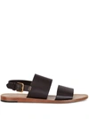 DOLCE & GABBANA DOUBLE-STRAP LEATHER SANDALS