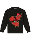 DOLCE & GABBANA CROCHET ROSE-PATCH JUMPER