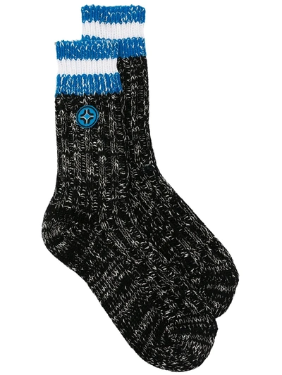 Bally Men's Peak Outlook Socks W/ Logo Embroidery In Black