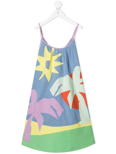 Stella Mccartney Palm Tree Patches Dress In Multicolour