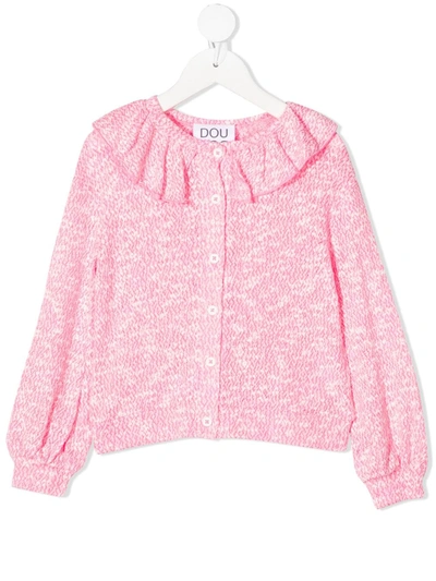 Douuod Kids' Rose-pink Cotton-blend Blouse In Fuxia