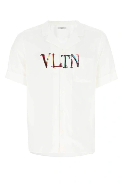 Valentino Vltn-print Cotton-jersey T-shirt In White