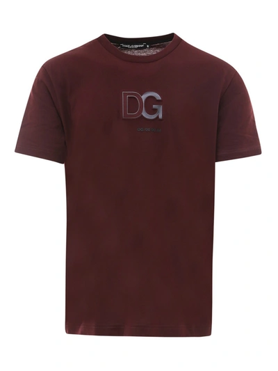 Dolce & Gabbana Dg Logo T-shirt In Brown