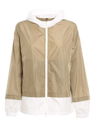 Fay Colour-block Hooded Jacket In Beige