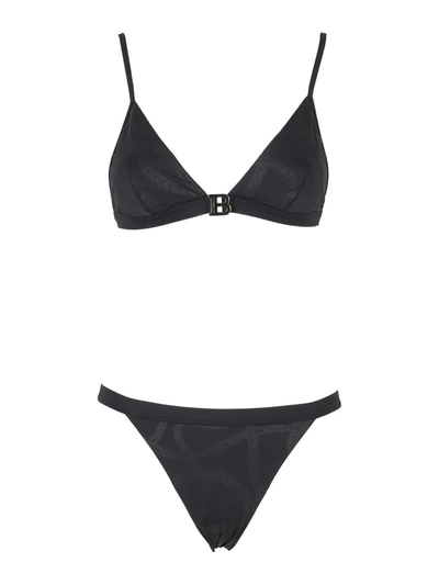 Balmain Logo Bikinis In Black