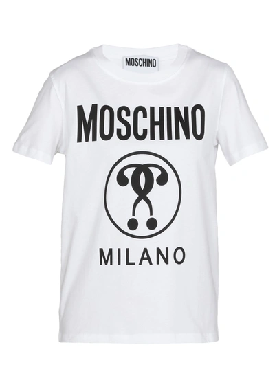Moschino 白色 Double Question Mark T 恤 In White