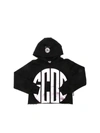 GCDS CROPPED HOODIE IN BLACK