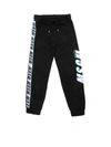 Msgm Teen Logo-print Drawstring Track Pants In Black