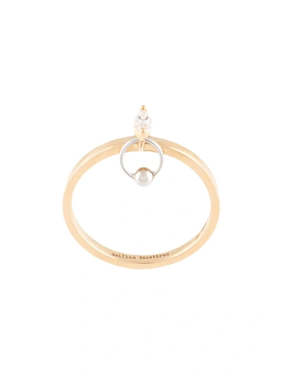 Delfina Delettrez 18kt Yellow Gold Two In One Marquise Diamond Ring