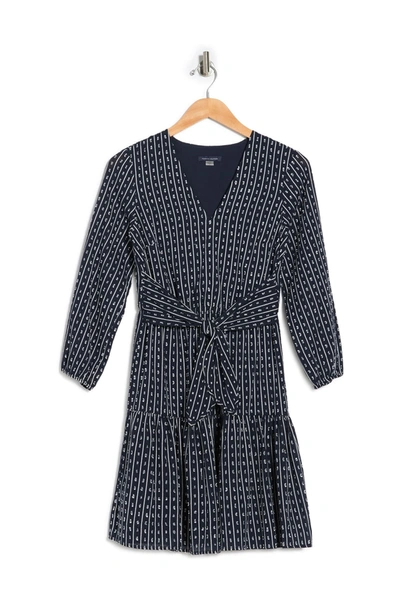 Tommy Hilfiger Clip Dot Tie Front Dress In Sky Capt/i