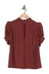 Frame Cutout Gathered Washed-silk Top In Sable