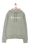 Champion Powerblend Graphic Drawstring Hoodie In Ecology Gr