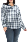 Slink Jeans Plaid Western Shirt In White
