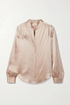 L AGENCE BIANCA SILK-SATIN BLOUSE