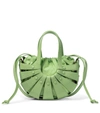 Bottega Veneta The Shell Small Leather Shoulder Bag In Green