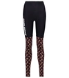 Marine Serre Crescent Moon-print Recycled-fibre Leggings In Brown