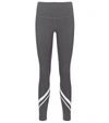Tory Sport Melange Side-pocket Chevron Leggings In Dark Grey Heather
