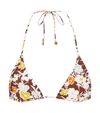 Tory Burch Floral Triangle Bikini Top In Reverie