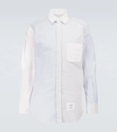 Thom Browne Fun-mix Rounded Collar Oxford Shirt In 035 Med Grey