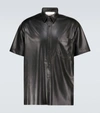 Nanushka Short-sleeved Faux-leather Shirt In Black